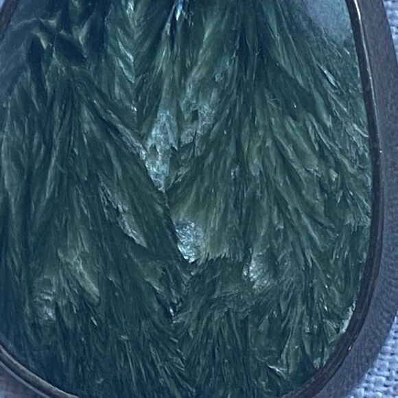 Seraphinite Pendent with Sterling Silver Italy Rope Chain Necklace - Picture 11 of 12